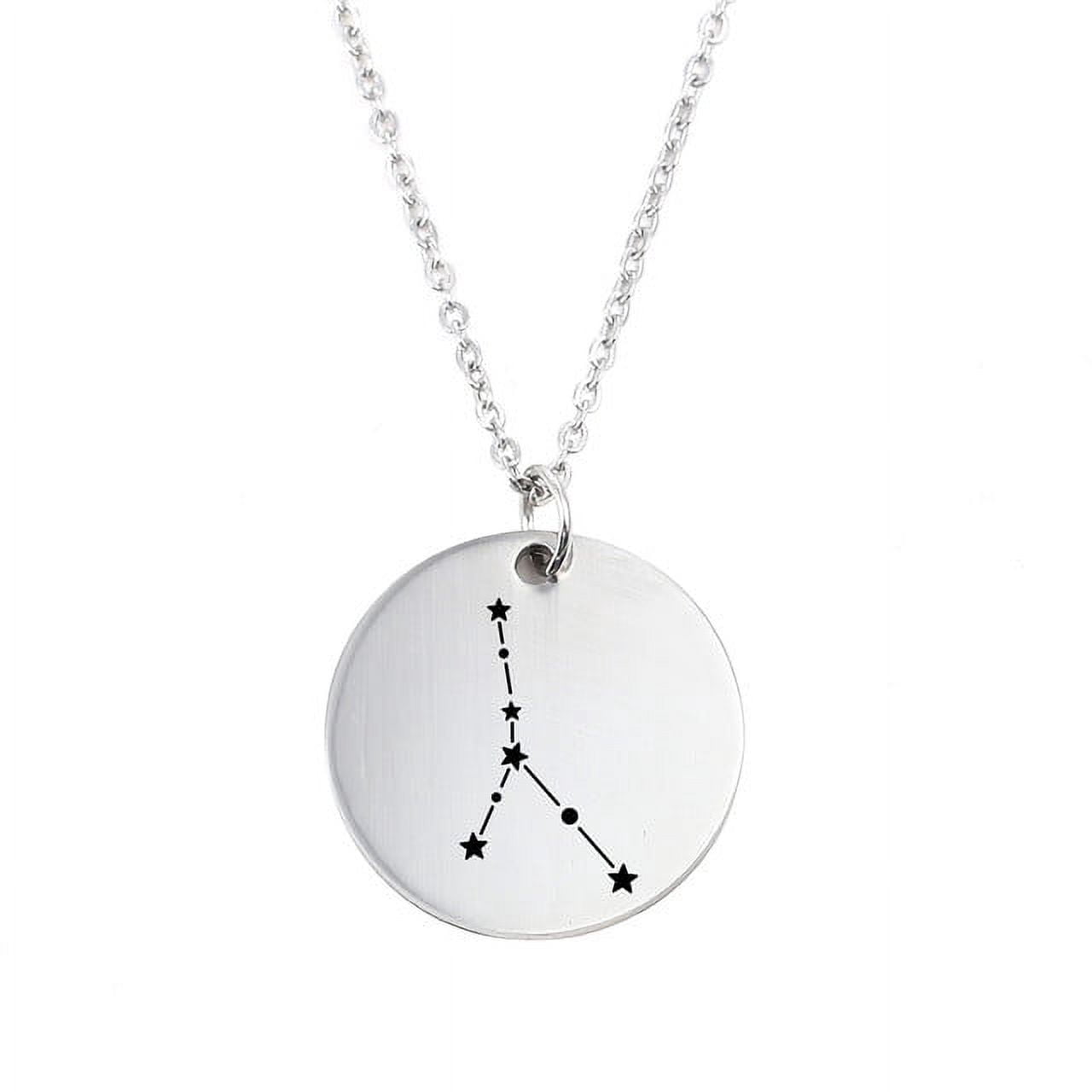 Zodiac Jewelry - Horoscope Constellation Necklace - Zodiac Birthday Gift with Back Can Engraved Name - Zodiac Gift for Girl