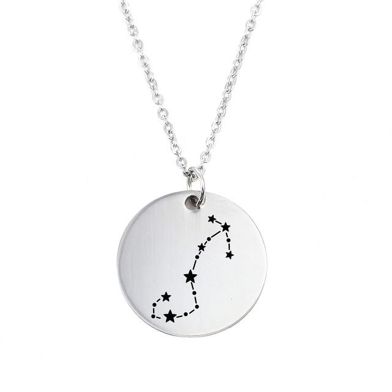 Zodiac Jewelry - Horoscope Constellation Necklace - Zodiac Birthday Gift with Back Can Engraved Name - Zodiac Gift for Girl