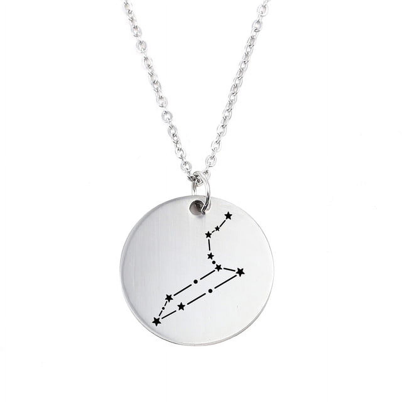 Zodiac Jewelry - Horoscope Constellation Necklace - Zodiac Birthday Gift with Back Can Engraved Name - Zodiac Gift for Girl