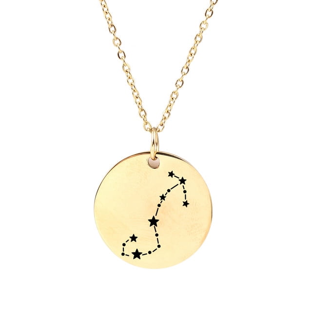 Zodiac Jewelry - Horoscope Constellation Necklace - Zodiac Birthday Gift with Back Can Engraved Name - Zodiac Gift for Girl