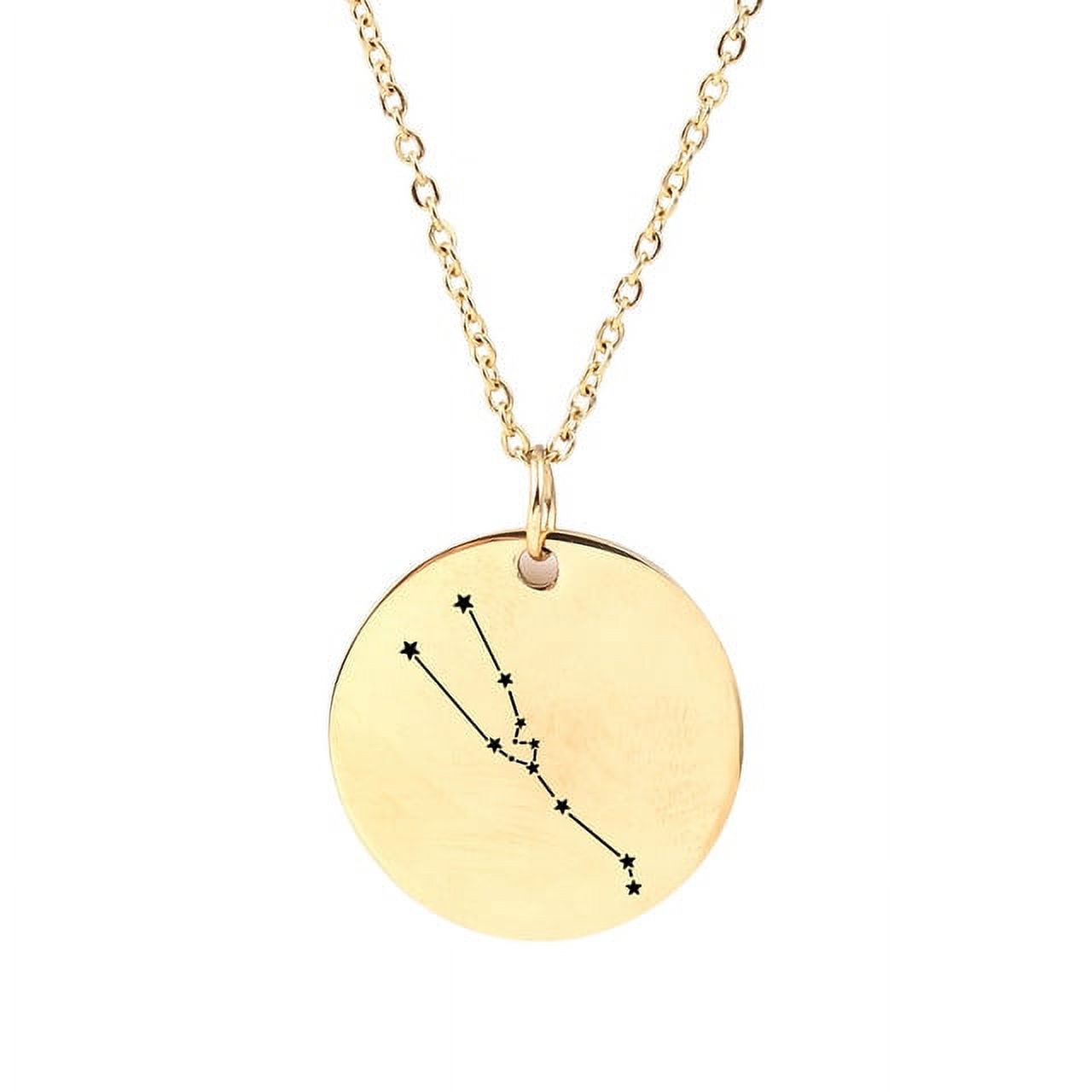 Zodiac Jewelry - Horoscope Constellation Necklace - Zodiac Birthday Gift with Back Can Engraved Name - Zodiac Gift for Girl