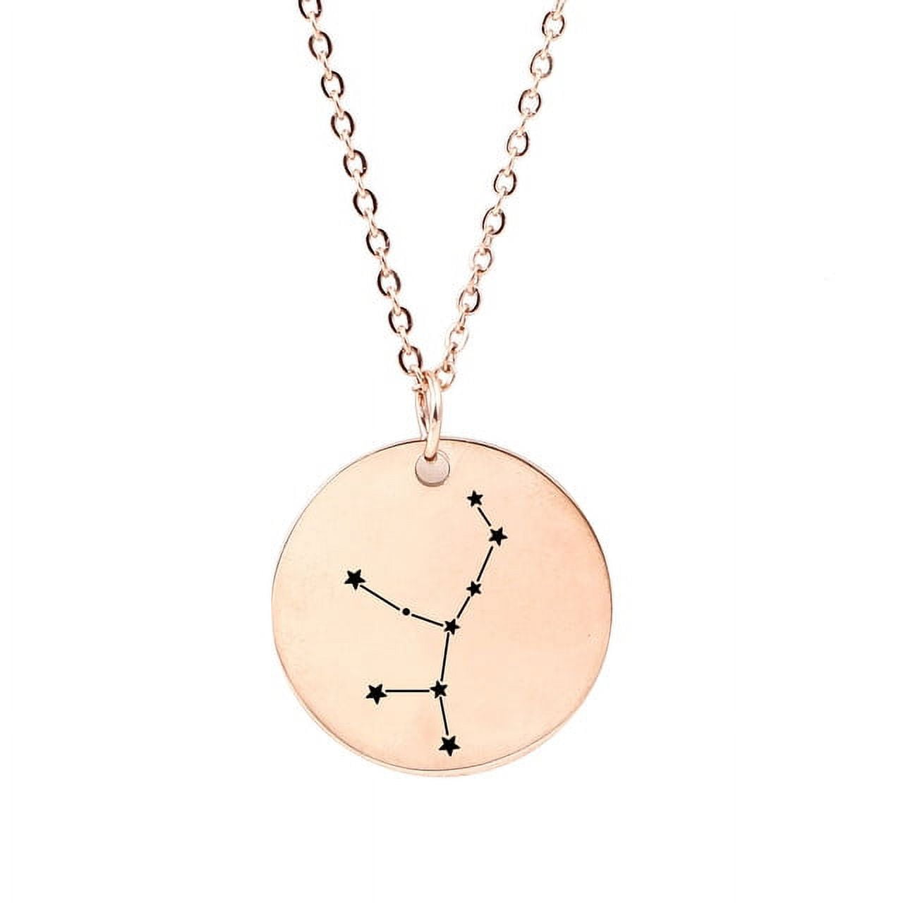 Zodiac Jewelry - Horoscope Constellation Necklace - Zodiac Birthday Gift with Back Can Engraved Name - Zodiac Gift for Girl