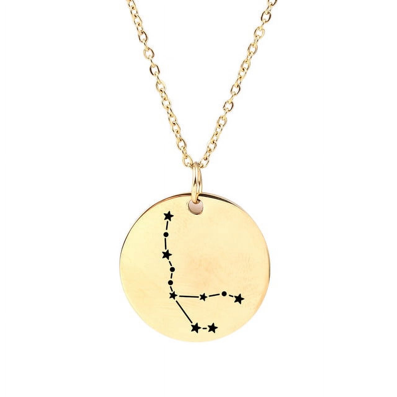 Zodiac Jewelry - Horoscope Constellation Necklace - Zodiac Birthday Gift with Back Can Engraved Name - Zodiac Gift for Girl