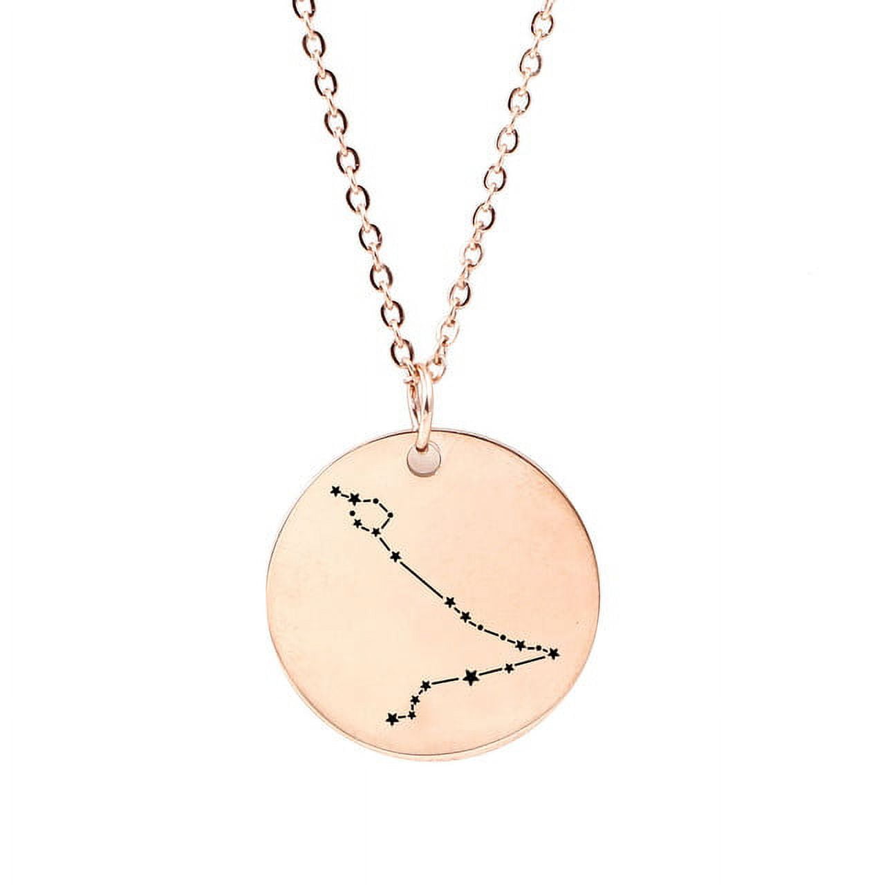 Zodiac Jewelry - Horoscope Constellation Necklace - Zodiac Birthday Gift with Back Can Engraved Name - Zodiac Gift for Girl