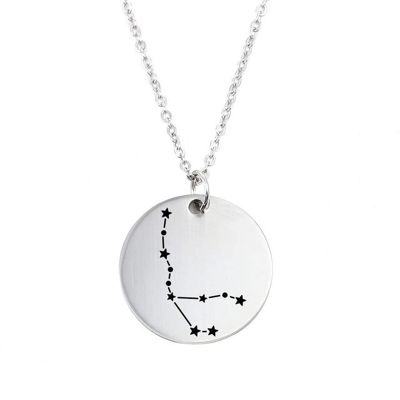 Zodiac Jewelry - Horoscope Constellation Necklace - Zodiac Birthday Gift with Back Can Engraved Name - Zodiac Gift for Girl