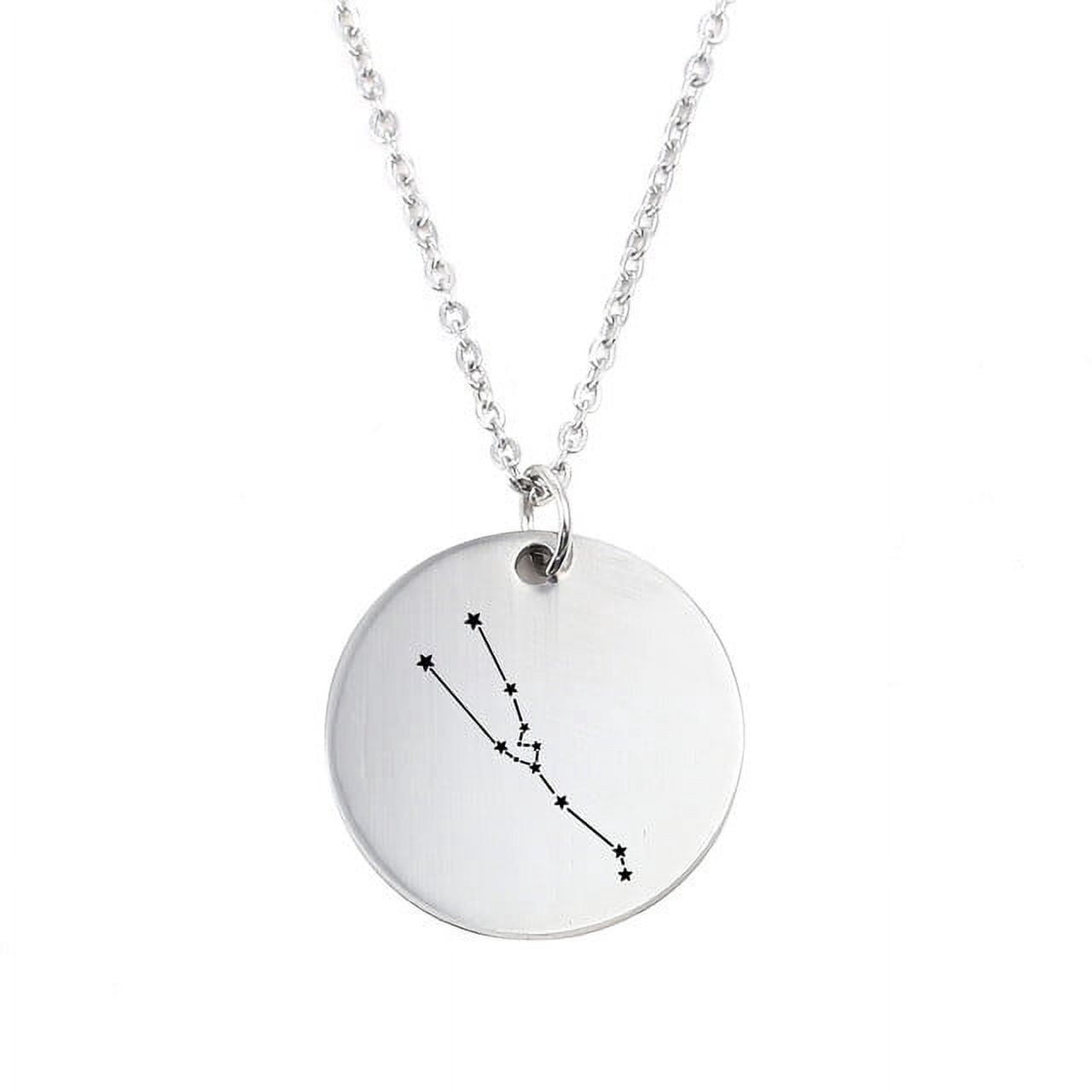 Zodiac Jewelry - Horoscope Constellation Necklace - Zodiac Birthday Gift with Back Can Engraved Name - Zodiac Gift for Girl