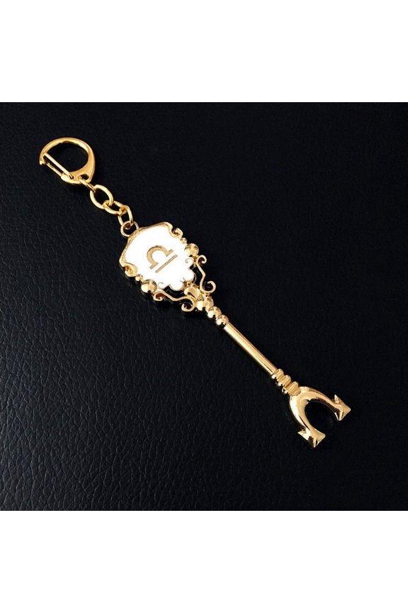 Zodiac Keychain: Creative Fashion Alloy Key Ring Featuring Twelve Constellations, 8.8cm Length