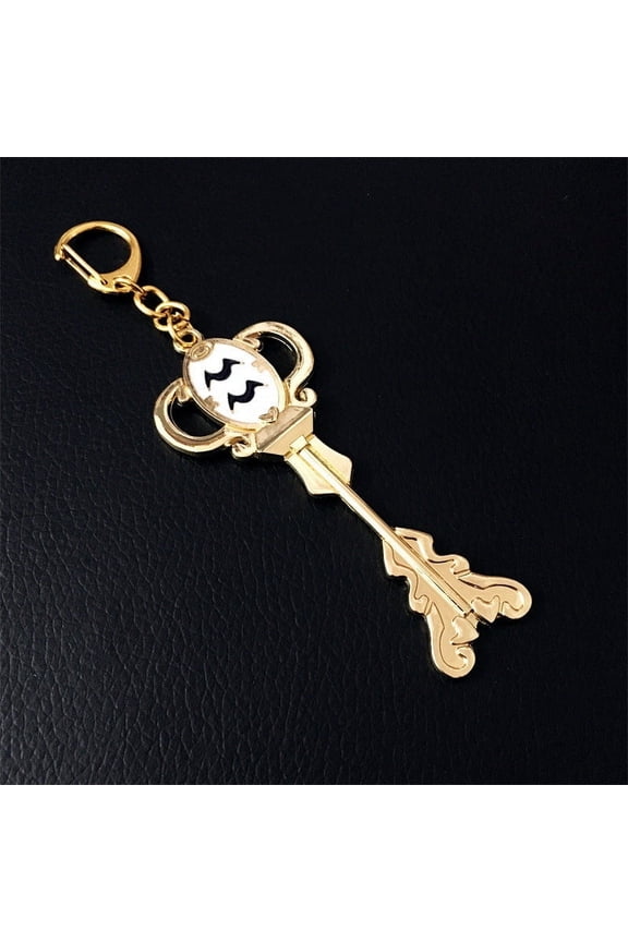 Zodiac Keychain: Creative Fashion Alloy Key Ring Featuring Twelve Constellations, 8.8cm Length