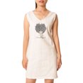 thumbnail image 1 of Zodiac Leo Hand Drawn Printed Vintage V-neck Linen Mini Shift Dress WDS_02 6, 1 of 1