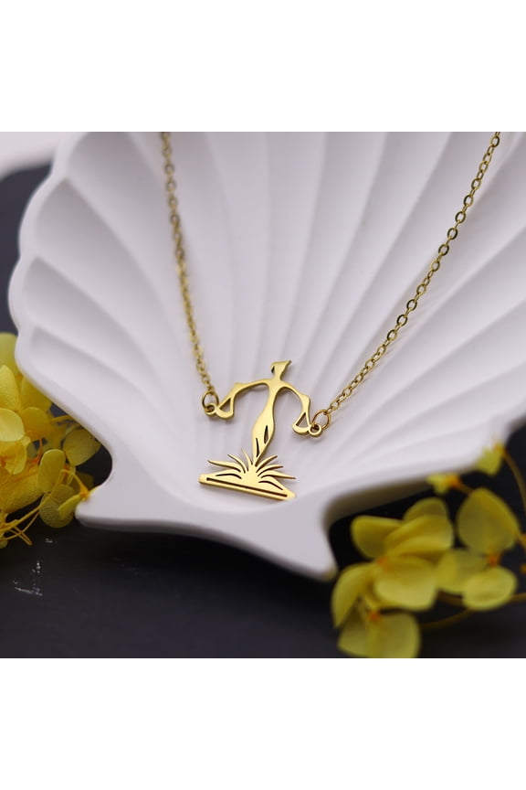 Zodiac Libra Constellations Pendants Stainless Steel Balance Law Scales of Justice Book Necklace Lawyer Birthday Gift