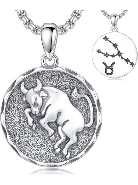 Zodiac Necklace 925 Sterling Silver Constellation Celestial Necklace Zodiac Sign Charm Horoscope Astrology Jewelry Birthday Gifts for Men Women Christmas