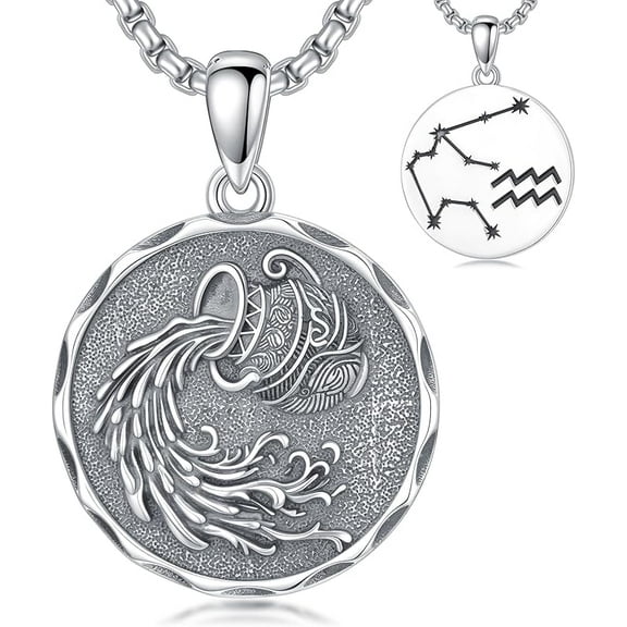 Zodiac Necklace 925 Sterling Silver Constellation Celestial Necklace Zodiac Sign Charm Horoscope Astrology Jewelry Birthday Gifts for Men Women Christmas