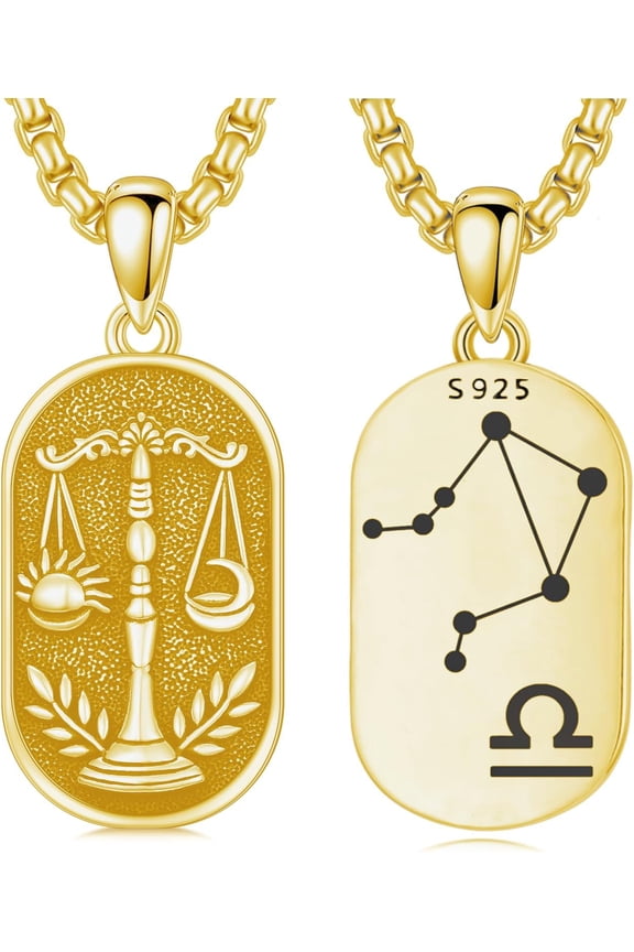 Zodiac Necklace 925 Sterling Silver Constellation Necklace Zodiac Sign Necklaces Horoscope Jewelry Christmas Birthday Astrology Gifts for Women Men Unisex