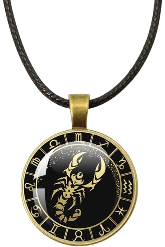 Zodiac Necklace Premium 12 Constellations Sign Pendant Rope Necklace Aries Leo Glass Chain Necklace Fashion Birthday Gift[h888]