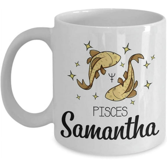 Zodiac Pisces Mug Customizable Pisces Coffee Mug Gift For Women Men March Birthday Tea Cup
