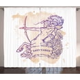 thumbnail image 1 of Ambesonne Sagittarius Curtains 2 Panel Set, Centaur Archer, 108" x 108", Beige and Purple, 1 of 3