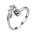 thumbnail image 1 of Zodiac Sign Sagittarius Ring 925 Sterling Silver Mystic Topaz Women November December Birthday Gift Astrology Horoscope Christmas Jewelry Juwaliy, 1 of 7