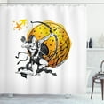thumbnail image 1 of Zodiac Sagittarius Shower Curtain, Ancient Greek Mythical Figure Sketch with Bow and Arrow Motif, Fabric Bathroom Set with Hooks, 69W X 84L Inches Extra Long, Marigold Black White, by Ambesonne, 1 of 3