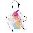 thumbnail image 1 of Zodiac Scorpio Apron Illustration of a Scorpio Sign as a Young Woman in a Blue Dress, Unisex Kitchen Bib Apron with Adjustable Neck for Cooking Baking Gardening, Pink Turquoise Beige, by Ambesonne, 1 of 3