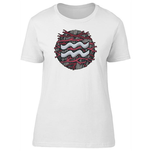 Zodiac Sign Aquarius, Sea Branch T-Shirt Women -Image by Shutterstock, Female Large