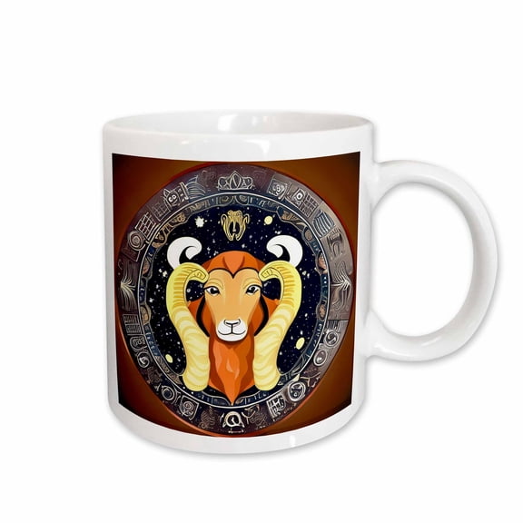 3drose, Zodiac Sign Aries or Ram in Color as Viewed by Ai. Funny Gift for You, 15oz Mug