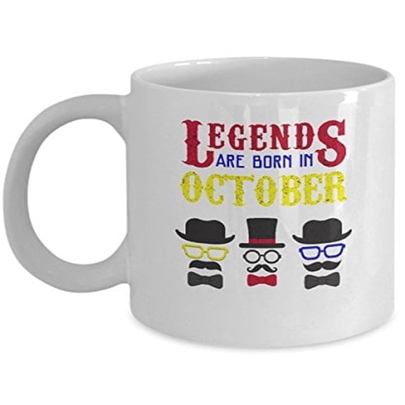 Libra 11 oz Coffee Mug - Legends are Born in October White Ceramic Gift
