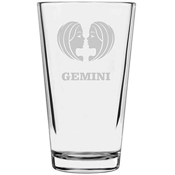 Zodiac Sign Etched All Purpose 16oz Libbey Pint Glass Gemini