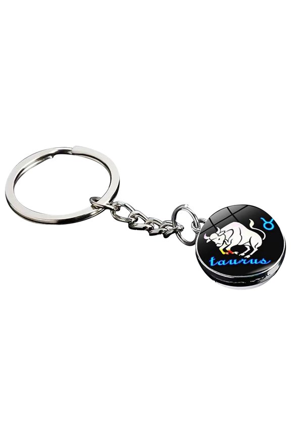 Zodiac Sign Leo Keychain Stylish Astrology Themed Metal Key Ring Durable Unique Birthday Gift Leo Horoscope Accessory Everyday Carry Fashion Jewelry Pendant