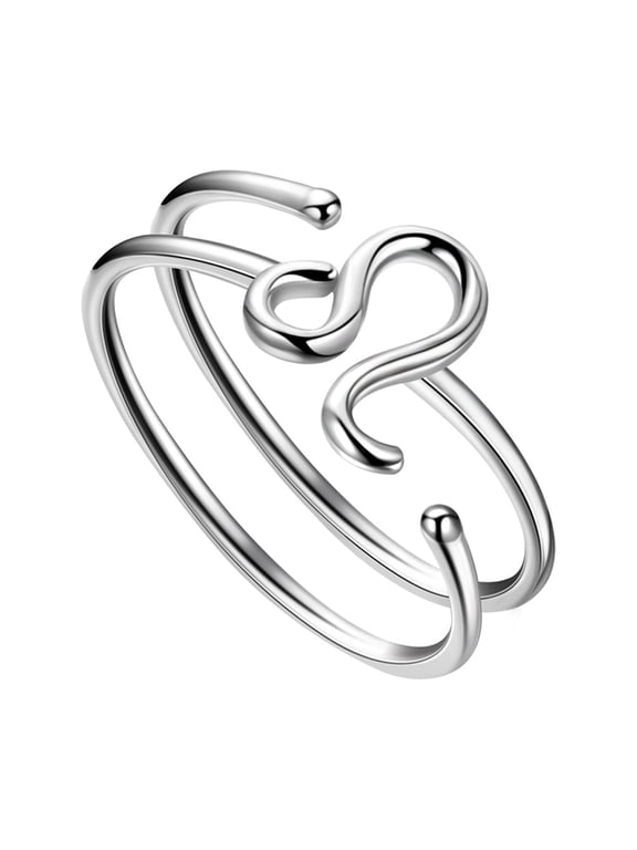 Zodiac Sign Leo Ring 925 Sterling Silver Adjustable Band Women July August Birthday Gift Celestial Constellation Jewelry Juwaliy