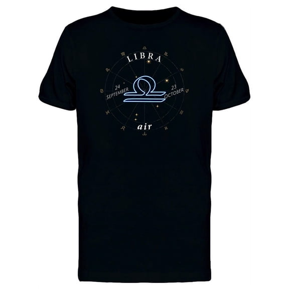 Zodiac Sign Libra Air T-Shirt Men -Image by Shutterstock, Male 3X-Large