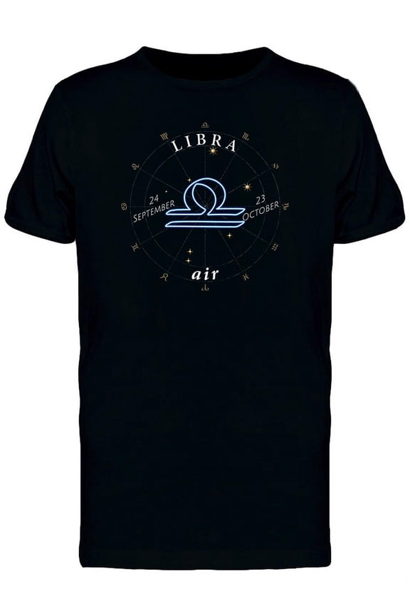 Zodiac Sign Libra Air T-Shirt Men -Image by Shutterstock, Male Medium