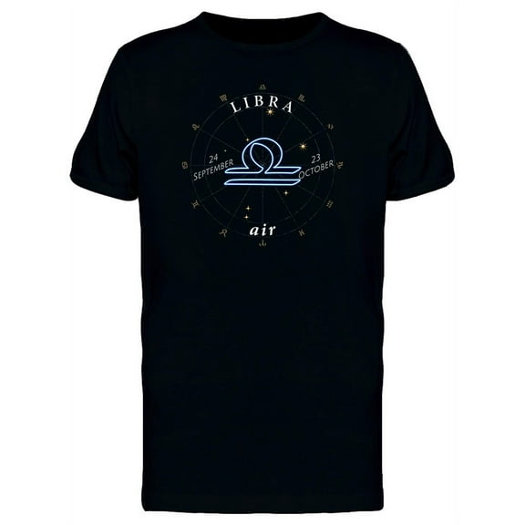 Zodiac Sign Libra Air T-Shirt Men -Image by Shutterstock, Male XX-Large