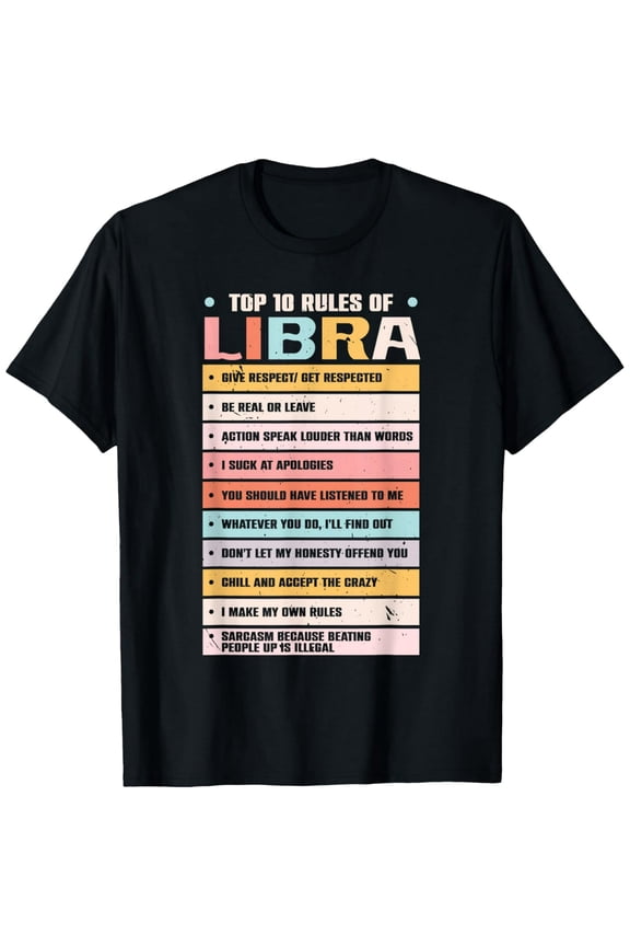 Zodiac Sign Libra Zodiac Constellation Horoscope T-Shirt men and women can wear, black, white, gifts.