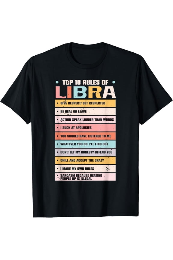 Zodiac Sign Libra Zodiac Constellation Horoscope T-Shirt men and women can wear, black, white, gifts.