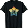 thumbnail image 1 of Zodiac Sign Pisces - Symbol without Text as Vintage Star T-Shirt men and women can wear, black, white, gifts, 1 of 4