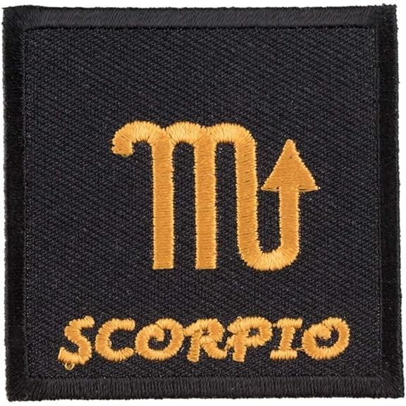 Zodiac Sign Scorpio Black & Gold Patch, Zodiac Patches