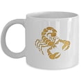 thumbnail image 1 of Scorpion 11 oz Coffee Mug - Zodiac Sign White Ceramic Gift, 1 of 4