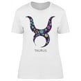 thumbnail image 1 of Zodiac Sign Taurus Florall T-Shirt Women -Image by Shutterstock, Female Large, 1 of 2