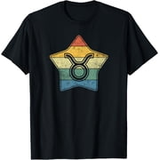 Zodiac Sign Taurus - Symbol without Text as Vintage Star T-Shirt men and women can wear, black, white, gifts