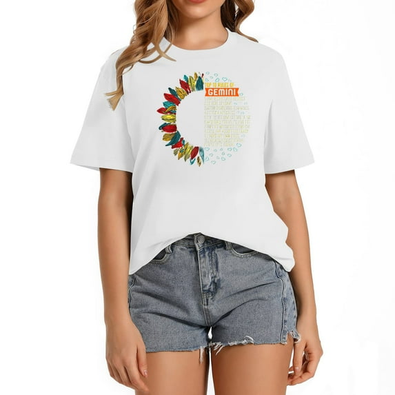 Zodiac Sign Top 10 Rules Of Gemini Sunflower Astro Fashionable Women's Top with Statement Print