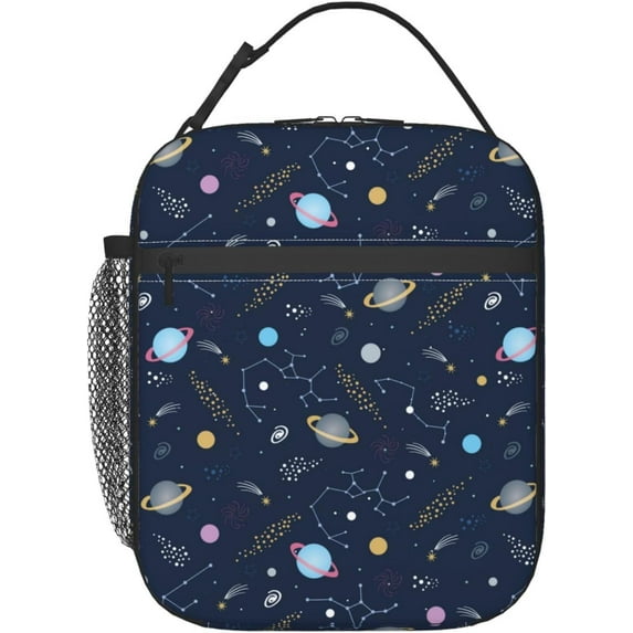 Zodiac Signs And Constellations Lunch Bag Insulated Lunch Box Reusable Thermal Lunch Tote Bag With Zipper For Work Outdoor Travel Picnic