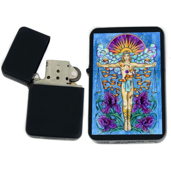 Zodiac Signs, Astrology Icons, Horoscope Symbols Collection s Infinity Black Matt Windproof Lighters! (Libra) - Christmas, Halloween & Valentines Day Gift
