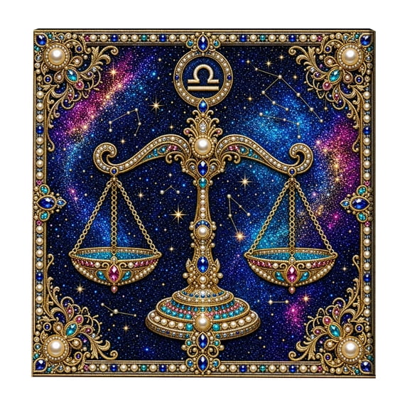 Zodiac Signs DIY Diamond Pearl Painting Kit, 5D Constellation Gem Art Embroidery Craft for Astrology Lovers, Decorative Wall Art Material Pack #4 Style