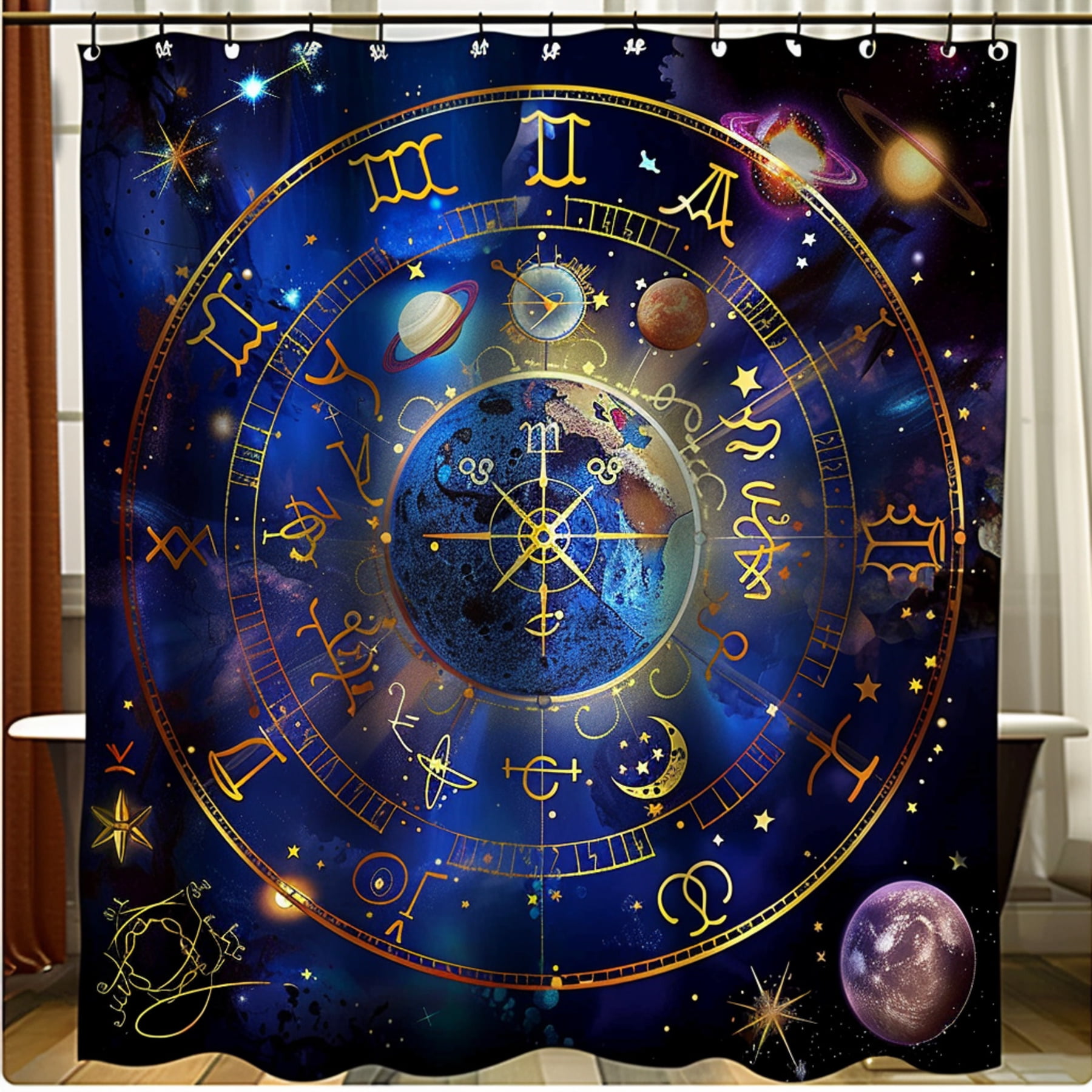 Zodiac Signs Horoscope Universe Shower Curtain Fantasy Design with ...