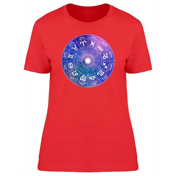 Zodiac Signs Map T-Shirt Women -Image by Shutterstock, Female Large