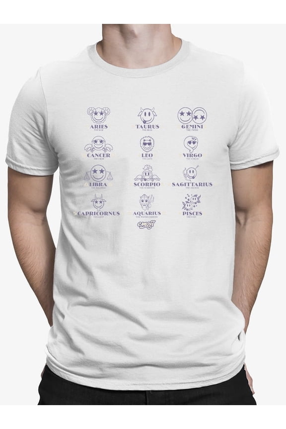 Zodiac Smiley Signs - Astrological Horoscope Emoji Men's T-shirt