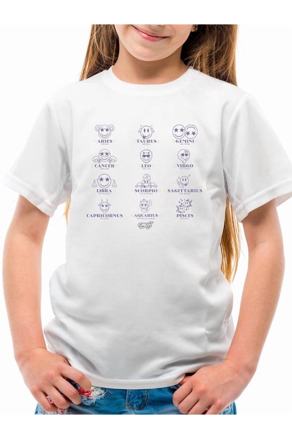 Zodiac Smiley Signs - Astrological Horoscope Emoji Youth's T-shirt