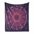 thumbnail image 1 of Zodiac Soft Flannel Fleece Blanket, Colorful Circle Regarding the Position of Celestial Bodies Place of Birth Theme Design, Cozy Plush for Indoor and Outdoor Use, 50" x 70", Purple, by Ambesonne, 1 of 6