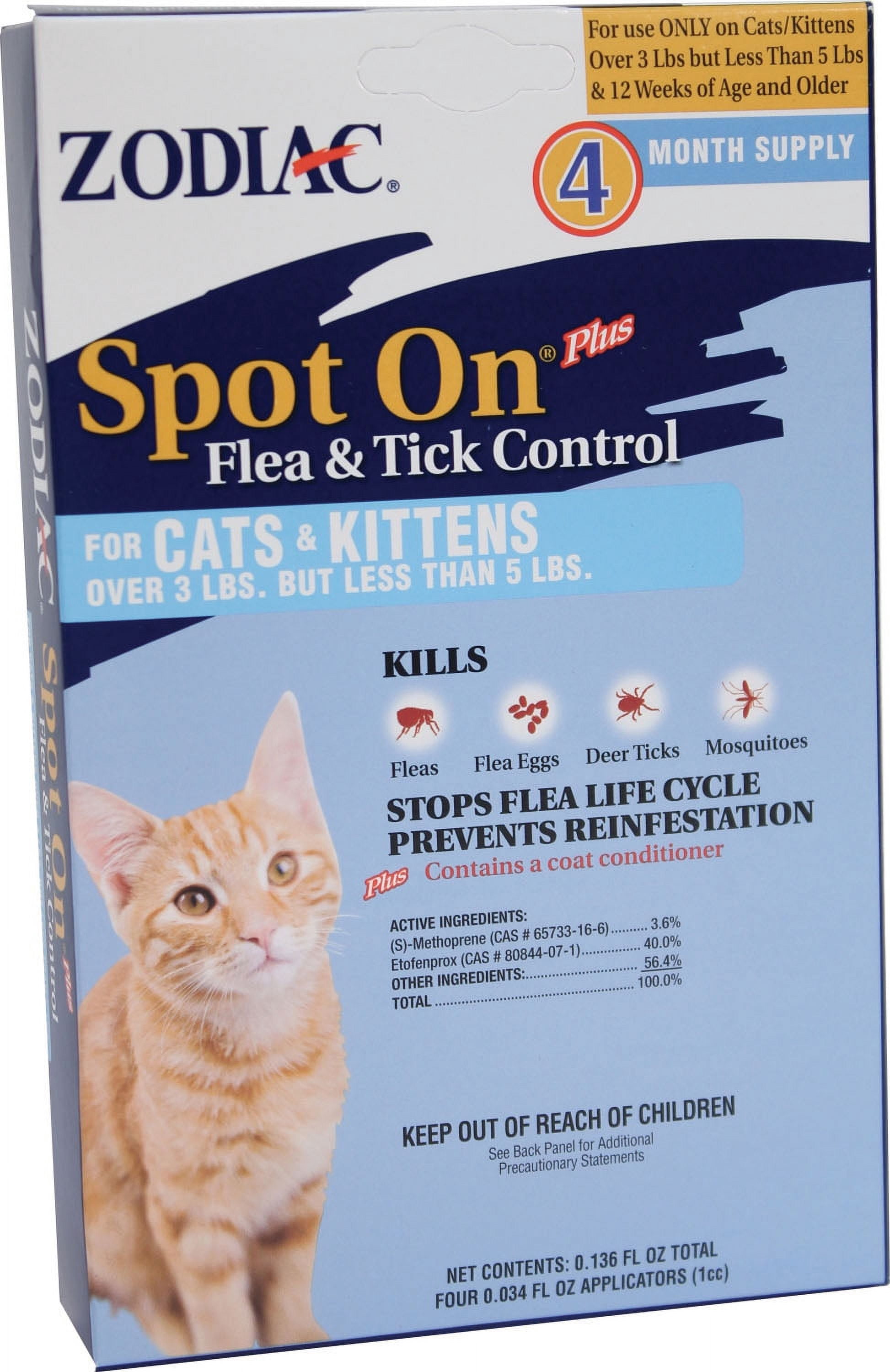 Zodiac Spot on Plus Flea & Tick Control for Cats & Kittens