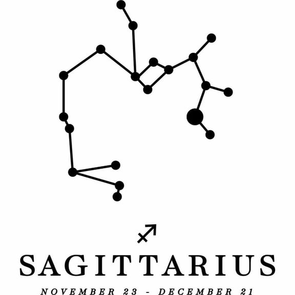 Zodiac Star Sign - French Milk_Sagittarius - Minimalist Constellation Print - Astrology Horoscope Wall Art Decor - Canvas 12x12 Inch